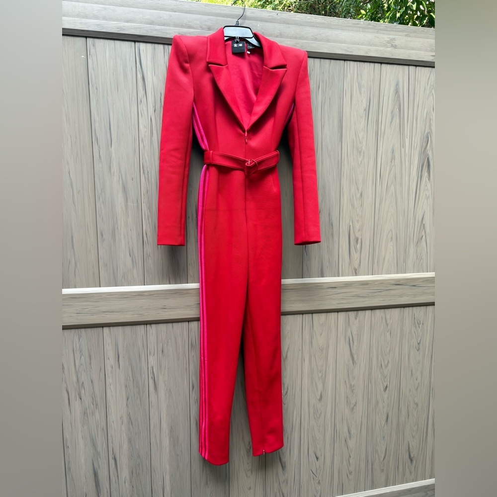 ❌SOLD❌Adidas x Ivy park Jumpsuit 3.0 Power Red w/ Pink Stripes - Picture 4 of 12